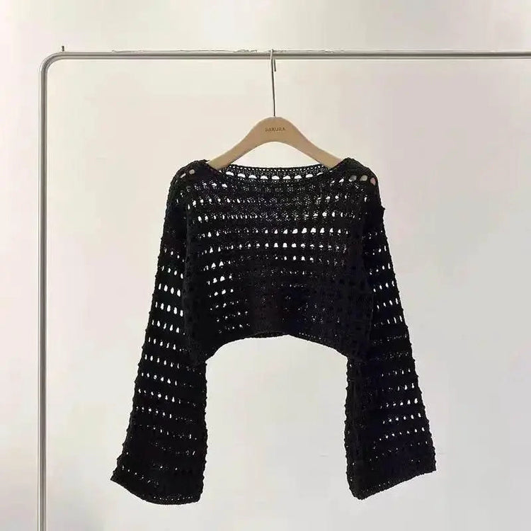 Boho Crochet Knit Crop Top for Summer Beach - GiFTiFY