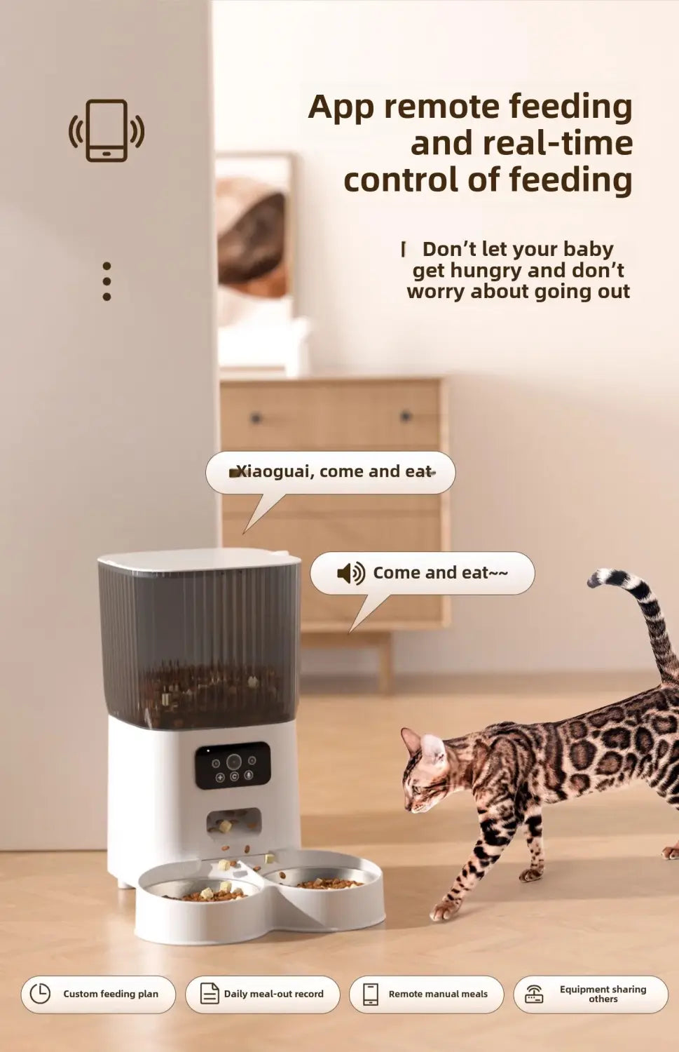 WiFi Single Bowl Cat Automatic Feeder