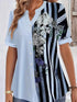 Plus Size Striped Half Sleeve Spring Blouse Women’s Apparel by Zopi / AliExpress