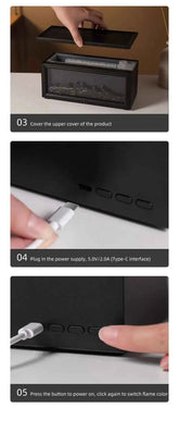 7 colors of essential oil fireplace diffuser mini flame aromatherapy fireplace humidifier aromatherapy oil diffuser - GiFTiFY