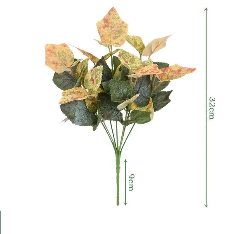 Artificial Plants Leaves Silk Tortoiseshell Leaf Dieffenbough Fake Small Fairy Taro Simulation Green Plant Living Room Decor by DSERS