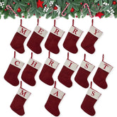 navidad Christmas Boots Letters Christmas Stocking New Knitting Christmas Tree Pendant Decorations SnowflakeChristmas Socks