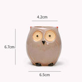 Ceramic Owl Flower Pot Garden Office Decoration Succulent Mini Owl Flowerpot Cute Animal Flowerpot Cactus Plants Planters