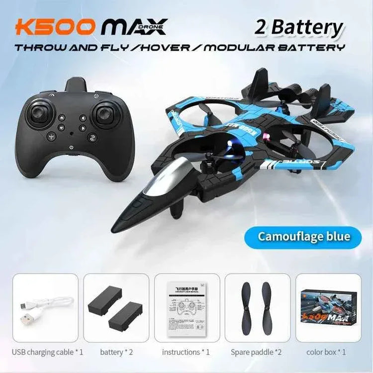 K500MAX Drone Fighter Jet 4k HD Professional Drone Camera WIFI Fpv Aircraft Quadcopte Aerial Photography Drone Birthday Toys