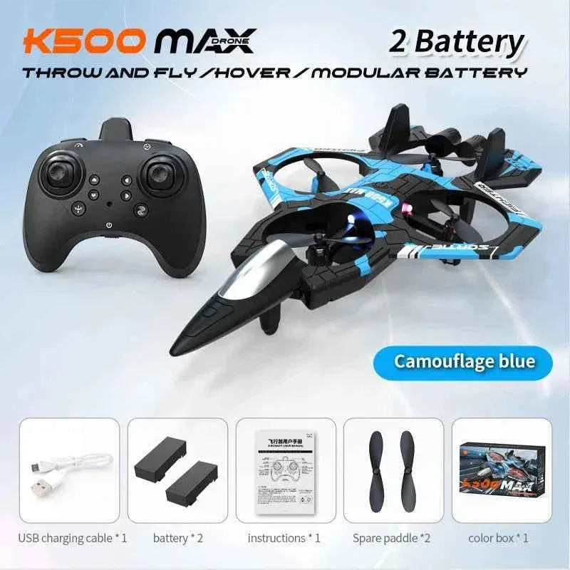 K500MAX Drone Fighter Jet 4k HD Professional Drone Camera WIFI Fpv Aircraft Quadcopte Aerial Photography Drone Birthday Toys Jet Fighter Toy by DSERS