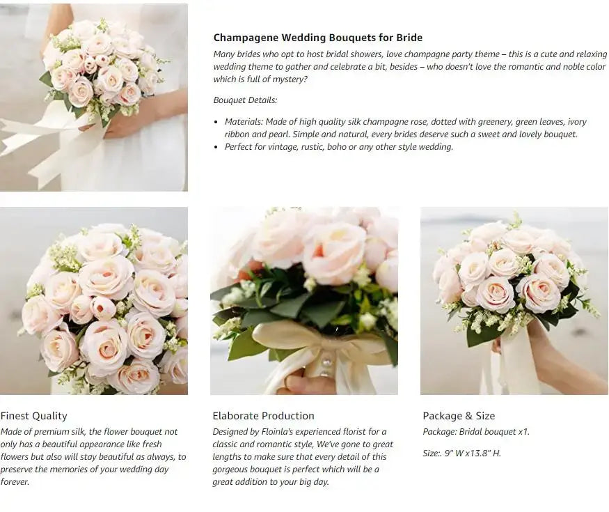 White Silk Flowers Wedding Bouquet