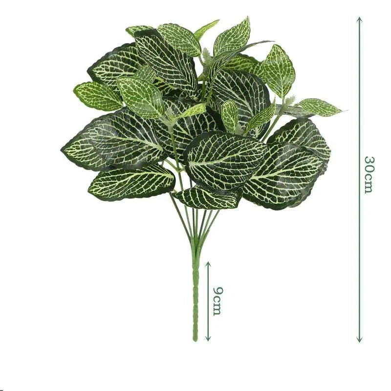 Artificial Plants Leaves Silk Tortoiseshell Leaf Dieffenbough Fake Small Fairy Taro Simulation Green Plant Living Room Decor by DSERS