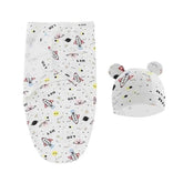 100% Organic Cotton Baby Swaddle Blanket Wrap Hat Set for Infant Adjustable Newborn Swaddle Baby Swaddle for 0-3 Month - GiFTiFY