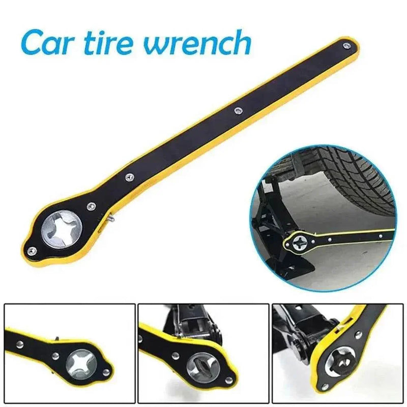 Car Labor-saving Jack Ratchet Wrench Scissor Jack Garage Tire Wheel Lug Wrench Handle Labor-saving Wrench Car Repair Tool Jack Ratchet Wrench by DSERS
