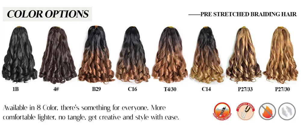 French Curly Braiding Hair 14Inch Synthetic Curly Braiding Hair Pre Stretched Loose Wavy Curl Braiding Hair Extensions