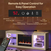 Modern Electric 7 Color LED Fireplace TV Stand for TVs up to 70", White Marble DSERS