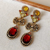 Draweye Bows Earrings for Women Medieval Palace Style Vintage Korean Fashion Aretes De Mujer Geometric Elegant Jewelry - GiFTiFY