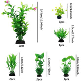 Fish Tank Accessories Green Plants 10pcs Green Fish Tank Decorations Aquarium Artificial Plastic Plants Decor Plastic Plants - GiFTiFY