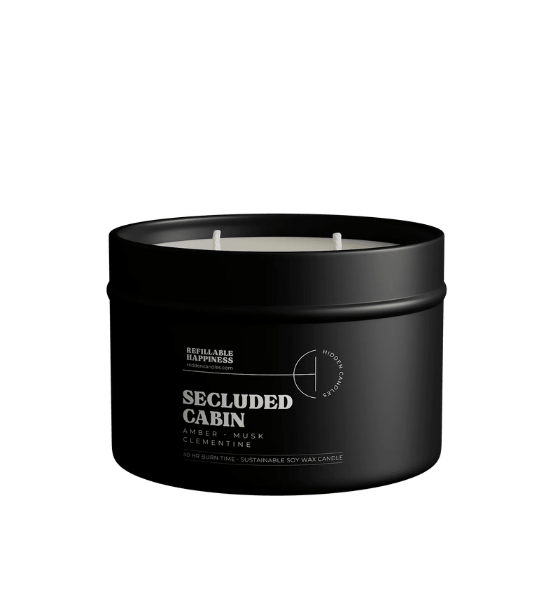 Secluded Cabin Candle Refill Candle Tin by Hidden Candles