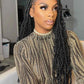 Synthetic Lace Braided Wigs Faux Locs Lace Front Wig for Women Butterfly Locs Braids Wig Long Dreadlocks Free Part 40 Inch