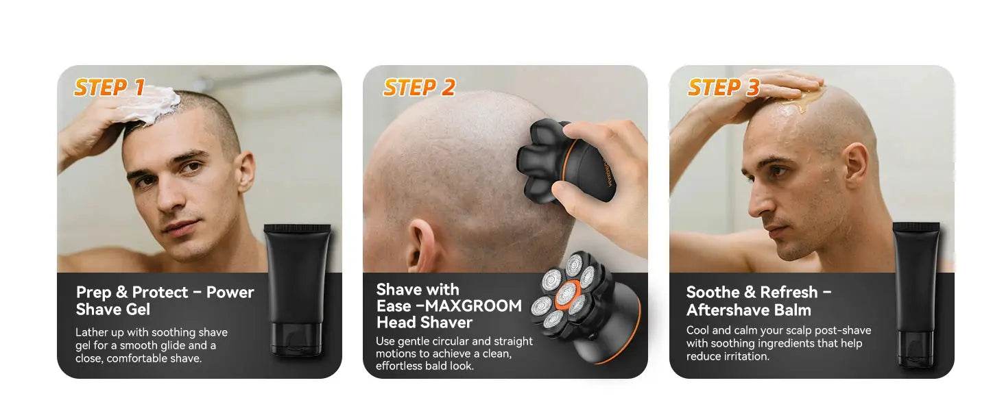 MAXGROOM 7D Head Shaver for Bald Men IXP6 Waterproof USB Rechargeable Electric Hair Trimmer Beard Floating Blade Magnetic Razor - GiFTiFY