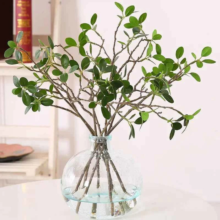 46cm Artificial Plant Mini Milan Leaves Money Leaf Wedding Home Decoration Eucalyptus Leaf Fake Flower Fake Leaf Green Plant
