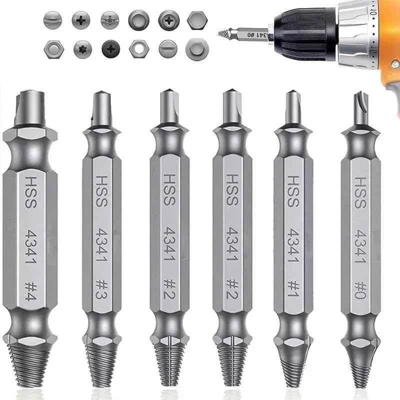 Damaged Screw Extractor Set HSS Drill Bit Stripped Broken Remover Small Easily Quickly Take Out Kit Easy Demolition Power Tools Damaged Screw Extractor Set by DSERS