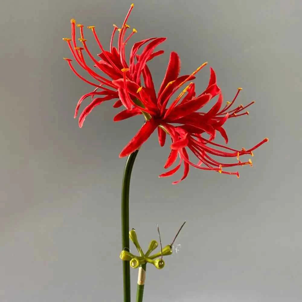 60cm Artificial Higanbana Flower Branch Handmade Plastic Silk Equinox Flower Real Touch Beautiful Fake Flower