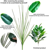 2pcs Large Realistic Artificial Bird of Paradise Plants UV Resistant No Fade Fake Banana Leaf Palm Tree for All Season Decor by DSERS