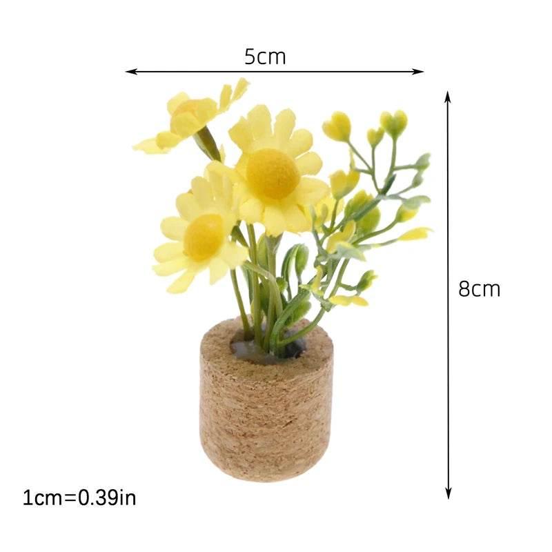 1:12 Dollhouse Simulation Flower Plant Potted Model Doll Home Miniature Green Plants Garden Decor Micro Landscape Ornament by DSERS