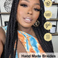 Senegalese Twist Braided Wigs Synthetic Knotless Box Braids Wig For Black Women Full Lace Front Wig Faux Locs Goddess Braids Wig GiFTiFY