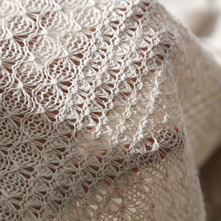 Crochet Mesh Fabric Hollow Out Knitted Net Material for DIY Sewing Sexy Crop Tops Cardigan Apparel Spring Summer Fashion