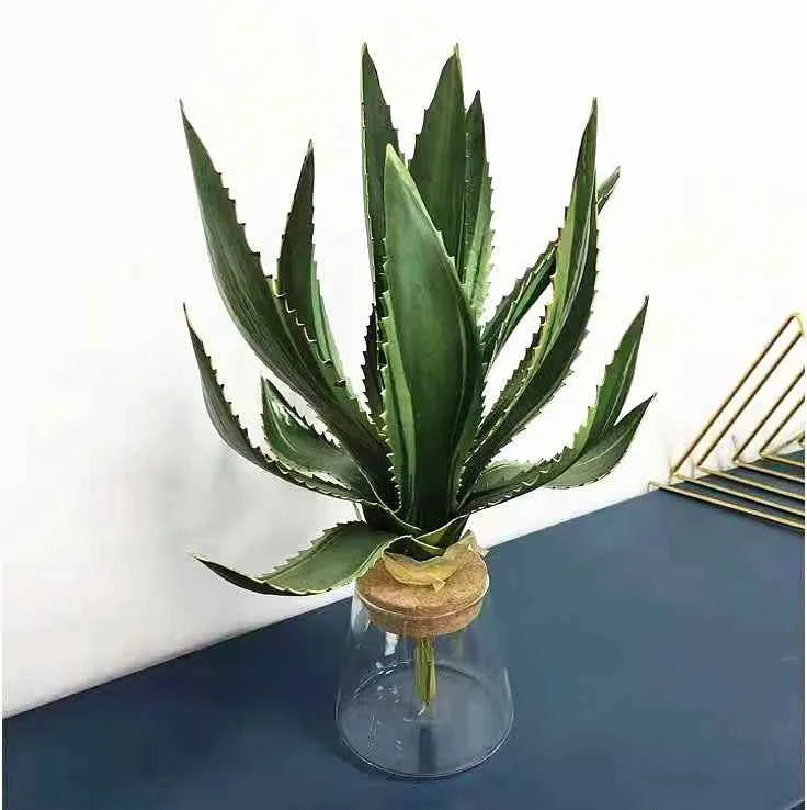 Artificial Aloe Vera Fake Succulents Simulated Agave Green Tropical Leaves by DSERS