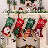 Christmas Stocking Large Stockings Santa Snowman Candy Gift Socks Tree Ornament Decorations for Family Holiday Xmas Party Decor