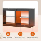 LED TV Stand for 65-Inch TV, 58-Inch Entertainment Center with Adjustable Glass Shelves, Modern Media Console for Living - GiFTiFY