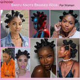Summer Synthetic Bantu Knots Cornrows Braided Wigs Knotless Large Box Braids Wig Full Lace Wig For Black Women Handmade Twists - GiFTiFY