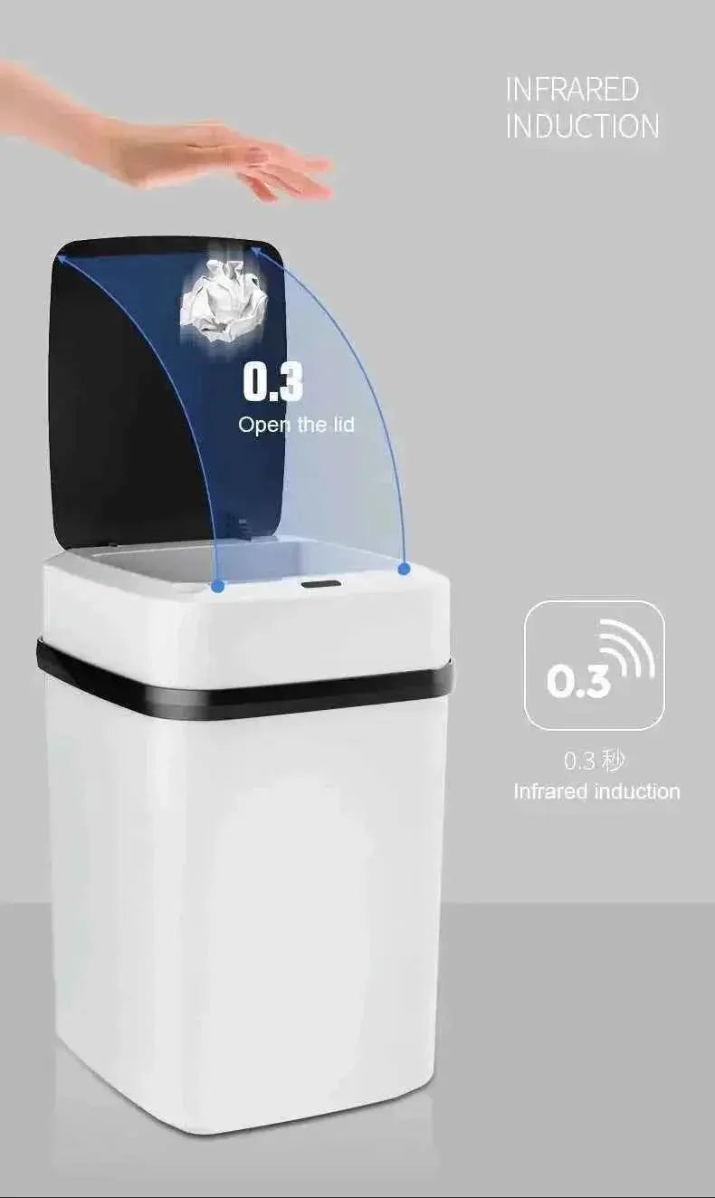 Kitchen Trash Bin 13L Bathroom Touch Trash Can In The Toilet Smart Garbage Bucket Waste Bins Dustbin Smart Trash Can Kitchen Trash Bin by DS