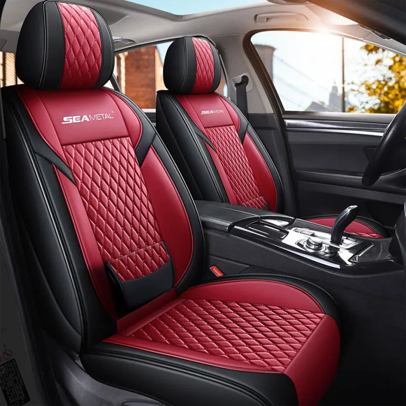 SEAMETAL Luxury Car Seat Covers PU Leather Vehicle Seat Cushion Premium Automotive Chair Protector Universal for Car Truck SUV GiFiFY