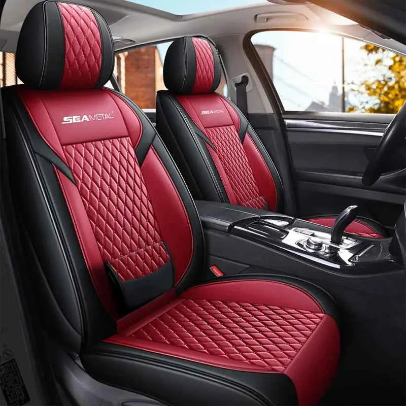 SEAMETAL Luxury Car Seat Covers PU Leather Vehicle Seat Cushion Premium Automotive Chair Protector Universal for Car Truck SUV by GiFiFY