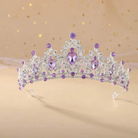 Baroque Champagne Crystal Heart Bridal Tiara Crown