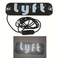 Led Light Signs For LYFT Car Windshield Glow LED Sign Decal Stickers Sign Light Windshield