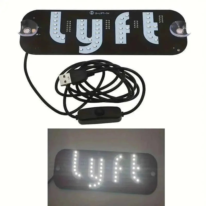 Led Light Signs For LYFT Car Windshield Glow LED Sign Decal Stickers Sign Light Windshield Sticker Cab Indicator Lamp Bright Lights U - GiFTiFY