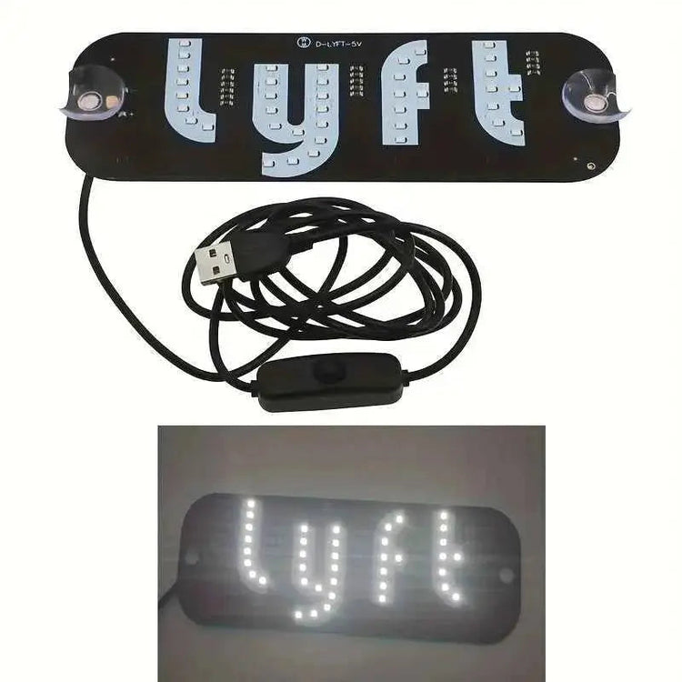 Led Light Signs For LYFT Car Windshield Glow LED Sign Decal Stickers Sign Light Windshield Sticker Cab Indicator Lamp Bright Lights U - GiFTiFY