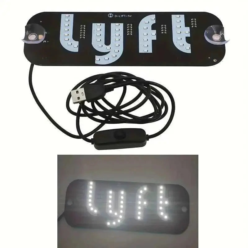Led Light Signs For LYFT Car Windshield Glow LED Sign Decal Stickers Sign Light Windshield Sticker Cab Indicator Lamp Bright Lights U Led Light Signs For Car by DSERS