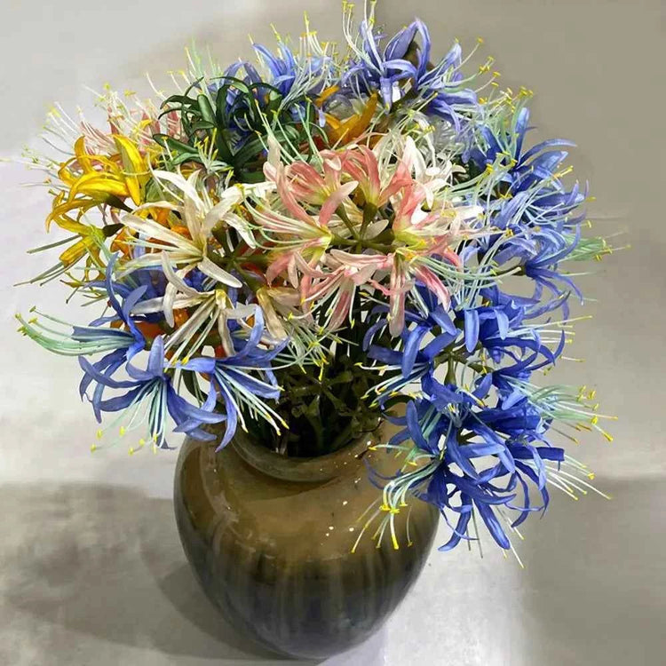 60cm Artificial Higanbana Flower Branch Handmade Plastic Silk Equinox Flower Real Touch Beautiful Fake Flower