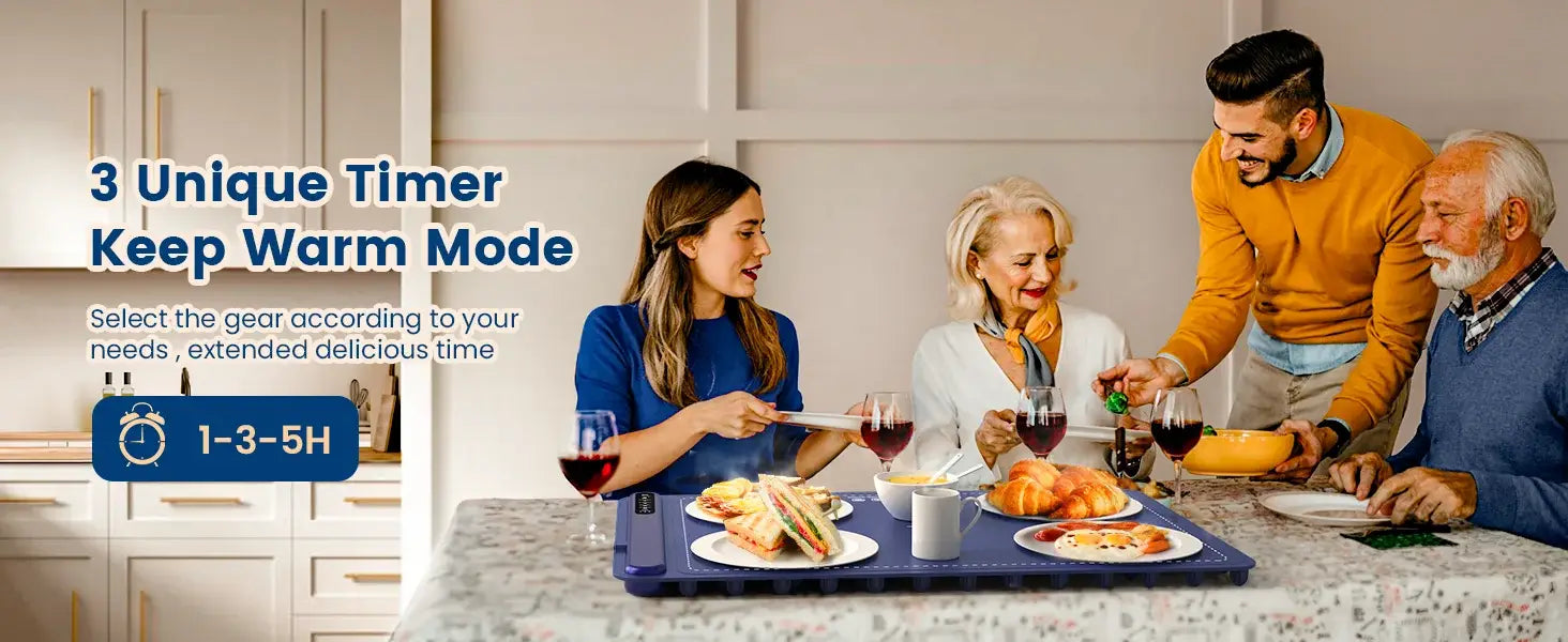 Roll up food heating pad - Level 4 temperature fast heating silicone hot plate lifting feet to protect the dining table