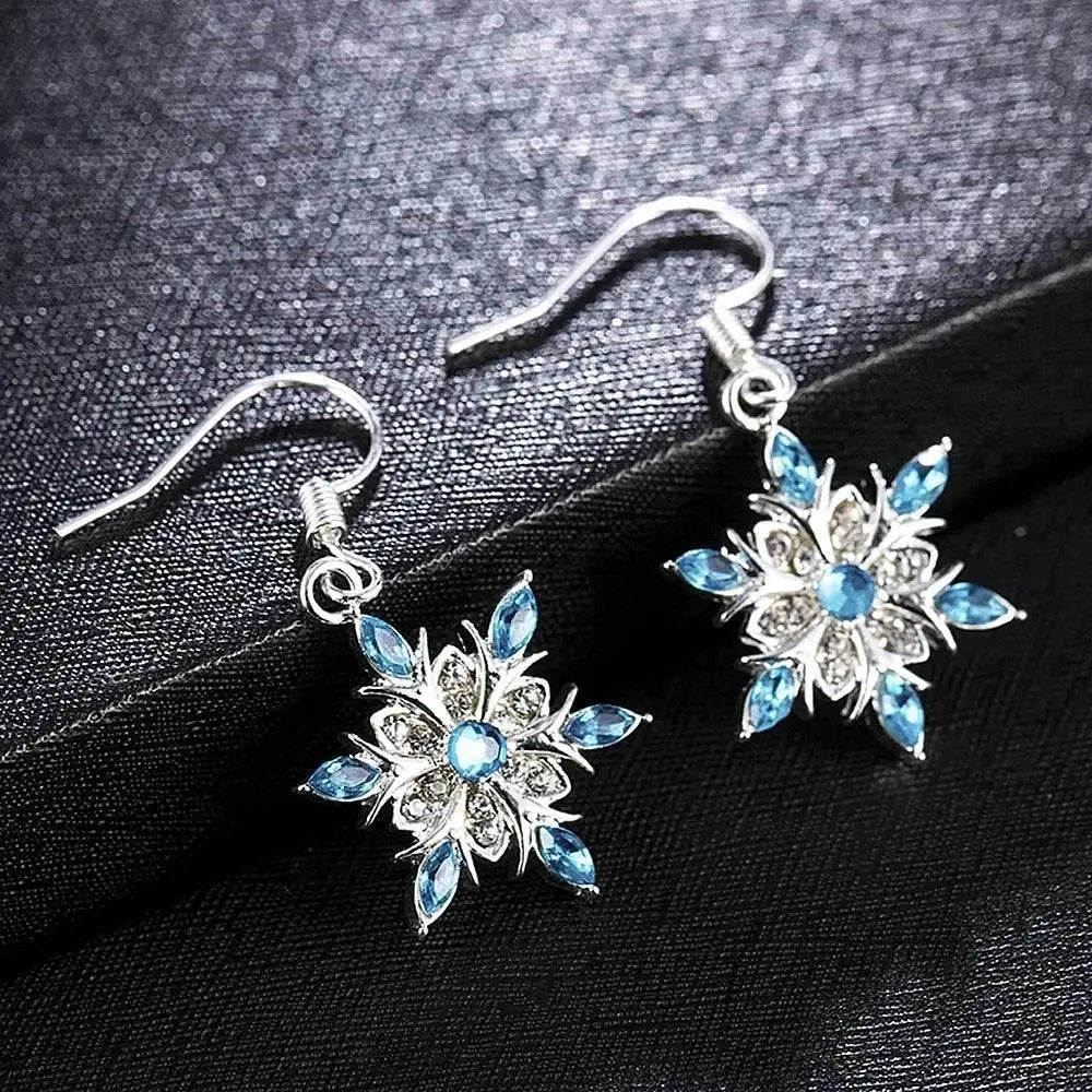 Stunning Blue Zircon Star Dangle Earrings blue zircon earrings