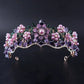 Luxury Baroque Purple Crystal Pearl Bridal Crown Tiara Magnificent Rhinestone Diadem for Bride Headband Wedding Hair Accessories DSERS