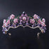 Luxury Baroque Purple Crystal Pearl Bridal Crown Tiara Magnificent Rhinestone Diadem for Bride Headband Wedding Hair Accessories - GiFTiFY