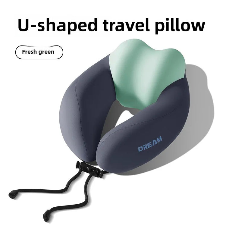 Memory Foam U-Shaped Neck Pillow for Travel & Airplane - Ergonomic Cervical Support Pillow with Portable Design Washable Cover by GiFiFY