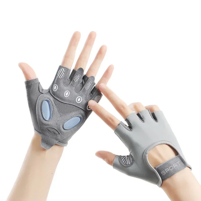 1 Pair Workout Gloves with Liquid Silicone for Women Fingerless Cycling Gloves Non-slip Men's Gym Weight Lifting Gloves DSERS