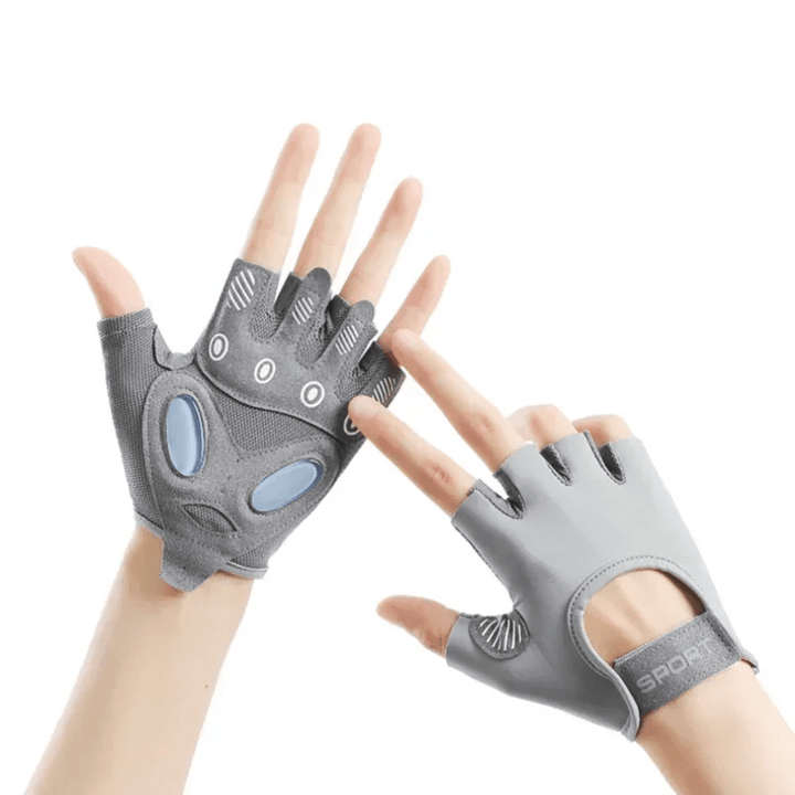 1 Pair Workout Gloves with Liquid Silicone for Women Fingerless Cycling Gloves Non-slip Men's Gym Weight Lifting Gloves - GiFTiFY