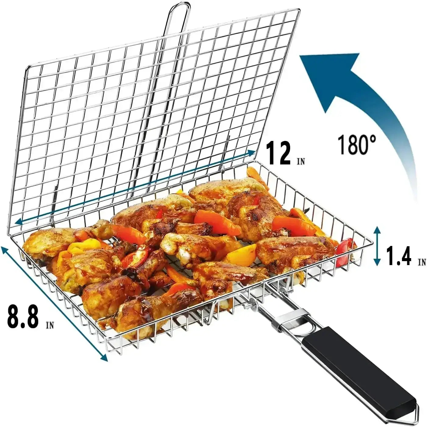 Folding Stainless Steel BBQ Grill Basket