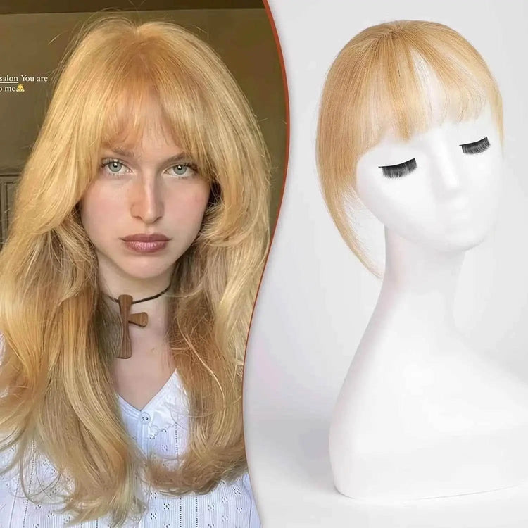 Ombre Light Blonde Clip in Bangs 100% Real Human Hair Bangs human hair wigs with bangs - GiFTiFY