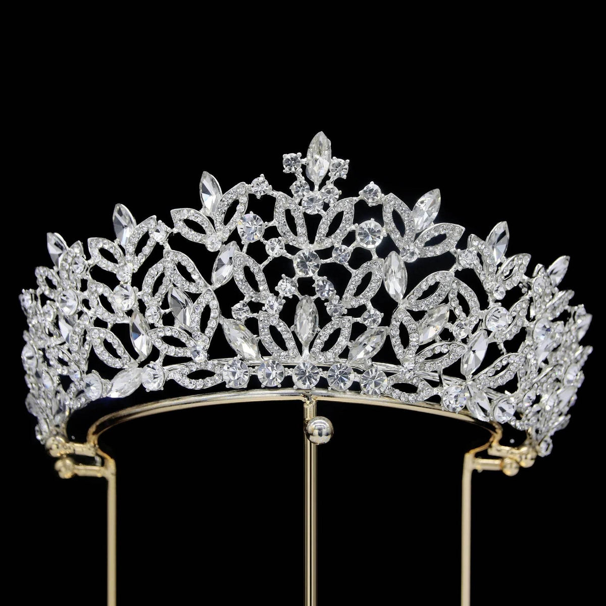 Luxury Blue Crystal Wedding Crown Bridal Headwear Brithday Party Rhinestone Diadem Headband Handwork Headpiece for Women Tiaras Tiaras by DSERS